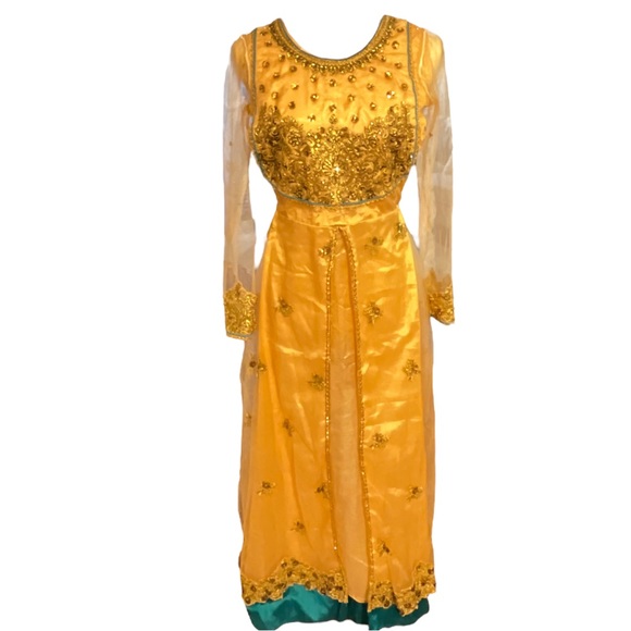 BLUE AND PEACH MAISHA DESIGNER WEDDING WEAR ANARKALI DRESS - Picture 7 of 11